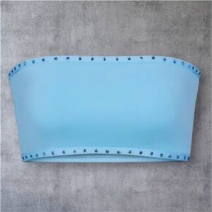 Skims bandeau rhinestone Iris Blue swim top 3X